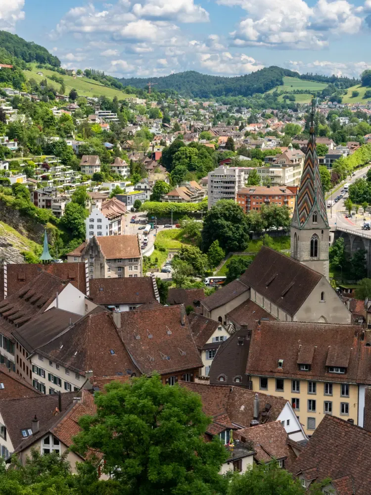 Stadtansicht Baden, Schweiz – maku Hauptsitz