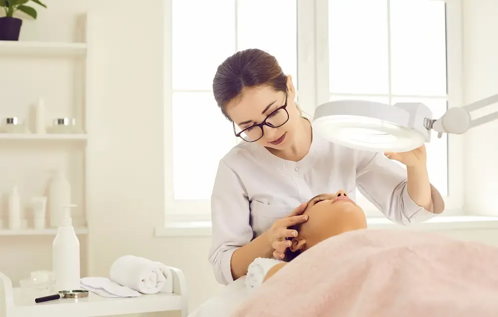 Individuelle Hautanalyse und Beratung zwischen Patientin und Fachperson